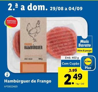 Lidl Hambúrguer de frango promoção