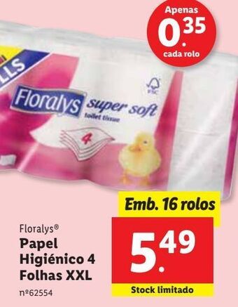 Lidl Papel higiênico floralys promoção