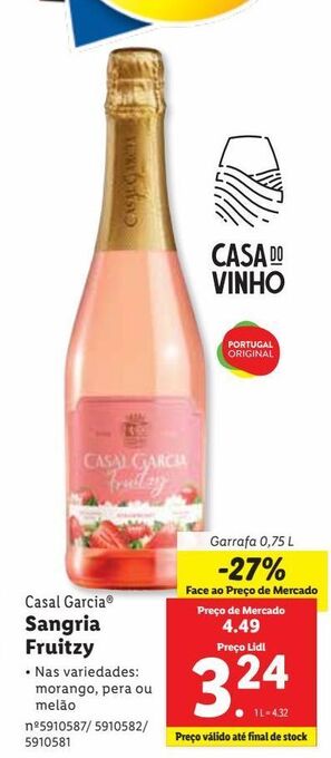 Lidl Sangria casal garcia promoção