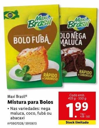 Lidl Mistura para bolo promoção