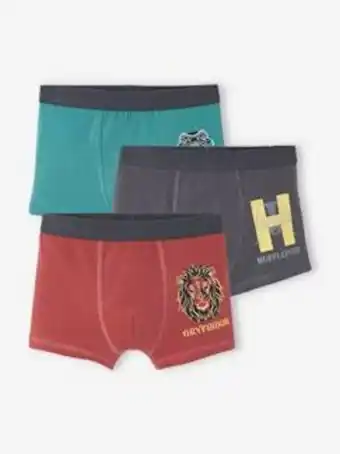 Lote de 3 boxers harry potter® - vermelho escuro liso com...