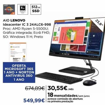El Corte Inglés All in one lenovo promoção