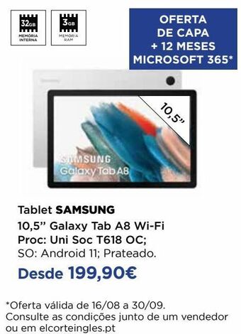 El Corte Inglés Tablet samsung promoção