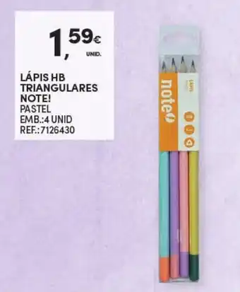 Continente Lapis HB Triangulares Note! Pastel 4 unid promoção