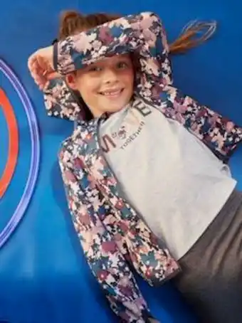 Vertbaudet Casaco de desporto com fecho, estampado às flores, em... promoção