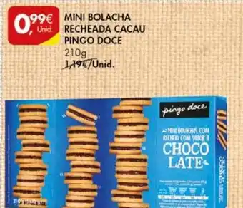 Pingo Doce Mini Bolacha Recheada Cacau Pingo Doce 210g promoção