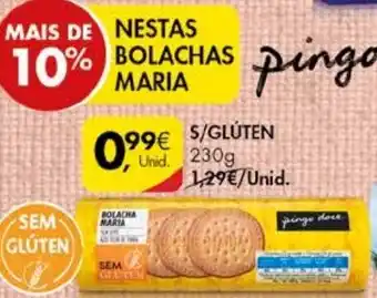 Pingo Doce Nestas Bolachas Maria S/Glúten 230g promoção