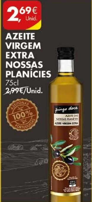 Pingo Doce Azeite Virgem Extra Nossas Planícies 75cl promoção