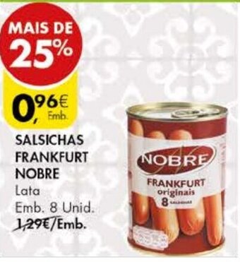 Pingo Doce Salsichas Frankfurt Nobre 8 Unid promoção