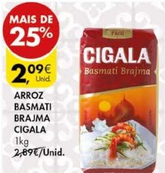 Pingo Doce Arroz Basmati Brajma Cigala 1kg promoção