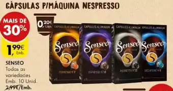 Pingo Doce Cápsulas P/Máquina Nespresso Senseo 10 Unid promoção