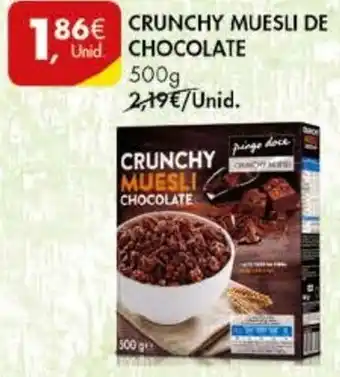 Pingo Doce Crunchy Muesli de Chocolate 500g promoção