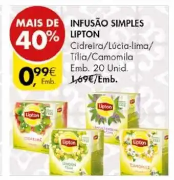 Pingo Doce Infusão Simples Lipton 20 Unid promoção