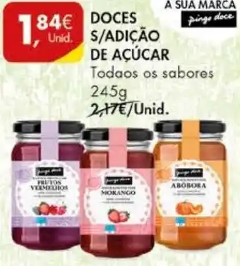 Pingo Doce Doces S/ Adição de Açúcar 245g promoção