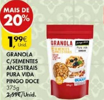 Granola C/ Sementes Ancestrais Pura Vida Pingo Doce 375g
