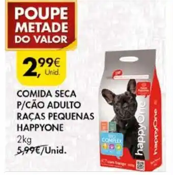 Pingo Doce Comida Seca P/Cão Adulto Paças Pequenas Happyone 2kg promoção