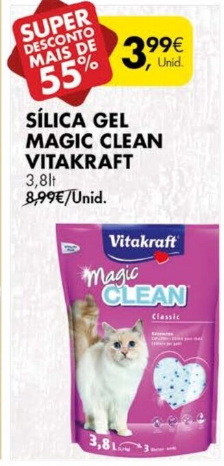 Pingo Doce Sílica Gel Magic Clean Vitakraft 3,8Lt promoção