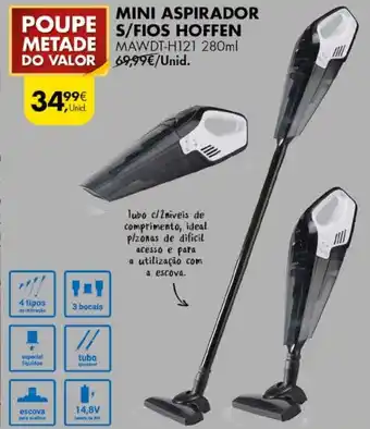 Mini Aspirador S/Fios Hoffen MAWDT-H121 280ml