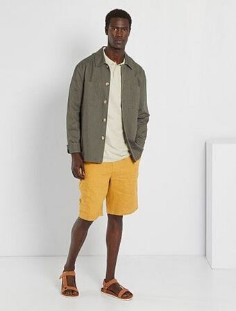 Kiabi Bermudas lisas em linho promoção