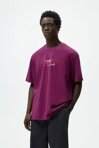 ZARA T-shirt estampado combinado promoção