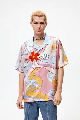 ZARA Camisa estampado psicadélico promoção