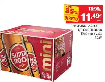Cervejas C/ Álcool T/P Super Bock 20x25cl