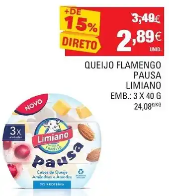 Continente Queijo Flamengo Pausa Limiano 3x40g promoção