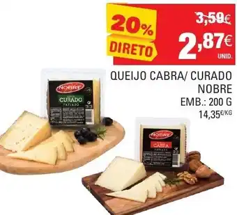 Continente Queijo Cabra/Curado Nobre 200g promoção