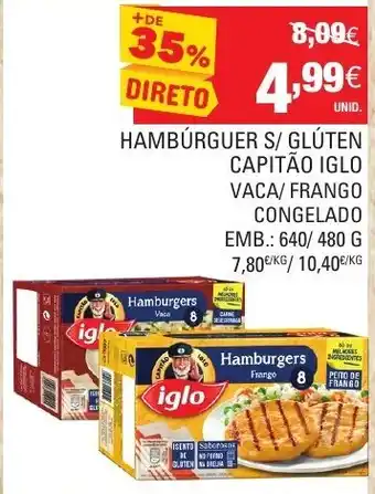 Hambúrgueres S/ Glúten Capitão Iglo 640/480g