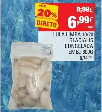 Continente Lula Limpa 10/20 Glacialis Congelada 800g promoção