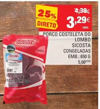 Continente Porco Costeleta do Lombo Sicosta 650g promoção
