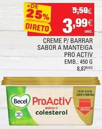 Continente Creme P/ Barrar Sabor a Manteiga Pro Activ 450g promoção