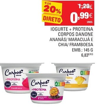 Continente Iogurte+Proteina Corpos Danone 145g promoção