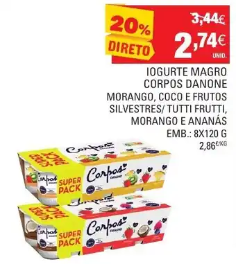 Continente Iogurte Magro Corpos Danone 8x120g promoção