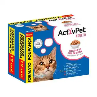 Pingo Doce Ração húmida para gato adulto sabor seleção do chefe em geleia activpet - formato poupança promoção
