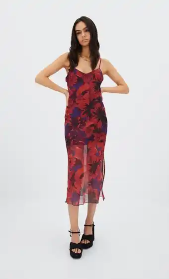 Stradivarius Vestido de tule com estampado floral promoção