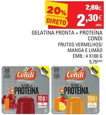 Continente Gelatina Pronta + Protéina Condi 4x100g promoção