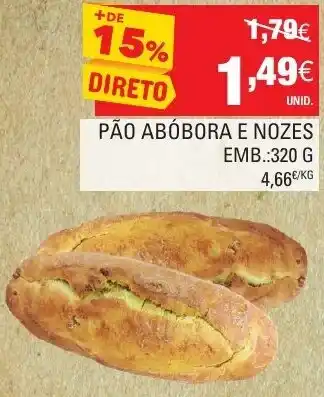 Continente Pão Abóbora e Nozes 320g promoção