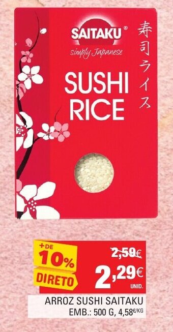 Continente Arroz Sushi Saitaku 500g promoção