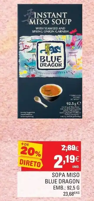 Sopa Miso Blue Dragon 92,5g