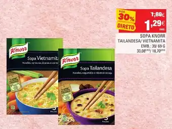 Continente Sopa Knorr 39/69g promoção