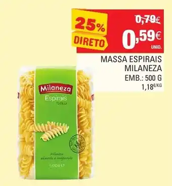 Continente Massa Espirais Milaneza 500g promoção