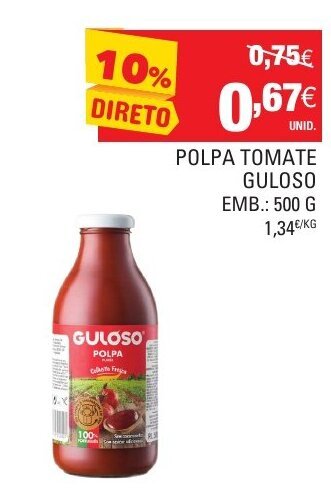 Continente Polpa Tomate Guloso 500g promoção