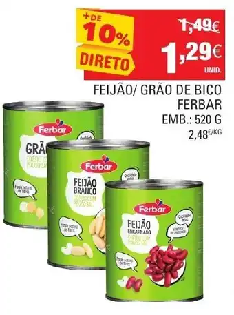 Continente Feijão /Grão de Bico Febbar 520g promoção