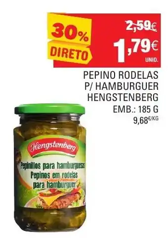Continente Pepino Radelas P/ Hamburguer Hengstenberg 185g promoção
