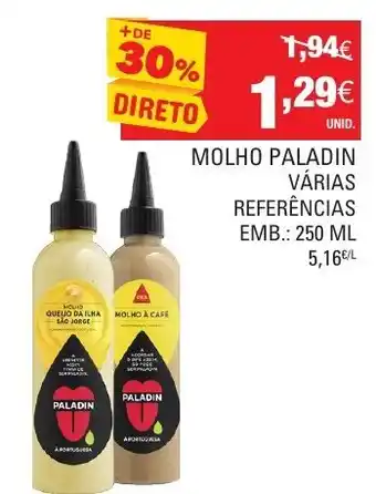 Continente Molho Paladin Várias Refrências 250ml promoção