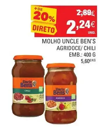 Continente Molho Uncle Ben's 400g promoção