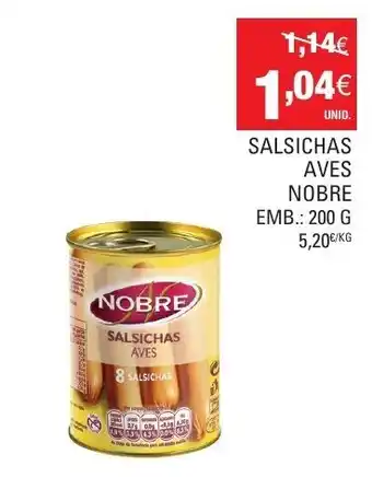 Continente Salsichas Aves Nobre 200g promoção