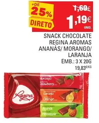 Continente Snack Chocolate Regina Aromas 3x20g promoção