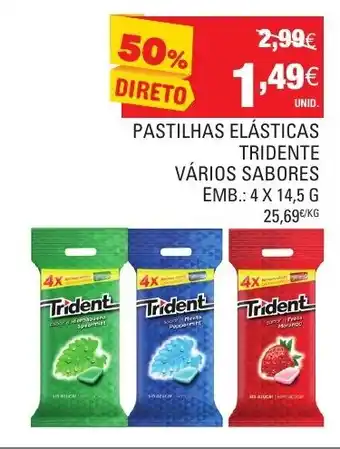 Continente Pastilhas Elásticas Tridente Vários Sabores 4x14,5g promoção